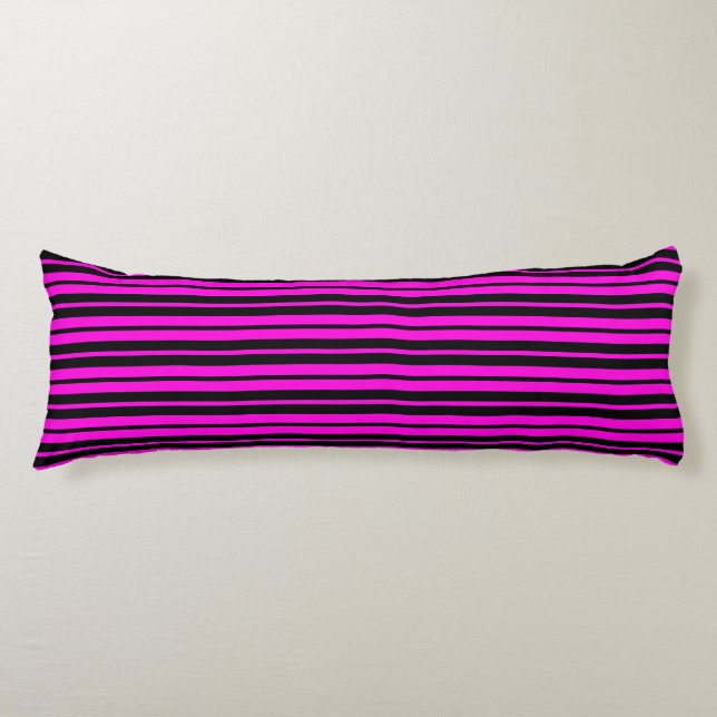 Purple Black Vertical Stripes Pattern Design Body Pillow (Front)