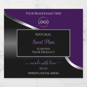 Purple Black Wavy Silver with Logo Product Labels
