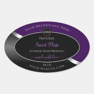 Purple Black Wavy Silver with Logo Product Labels
