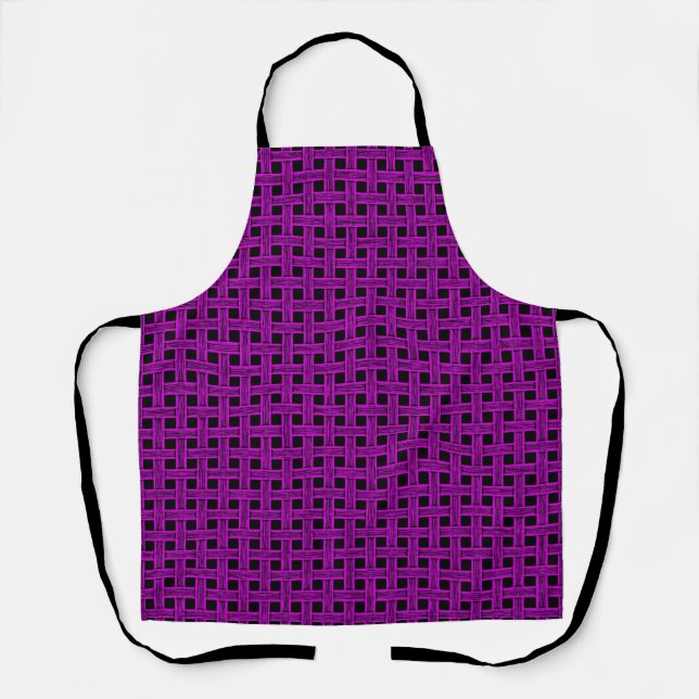 Purple Black Weave Pattern Apron (Front)