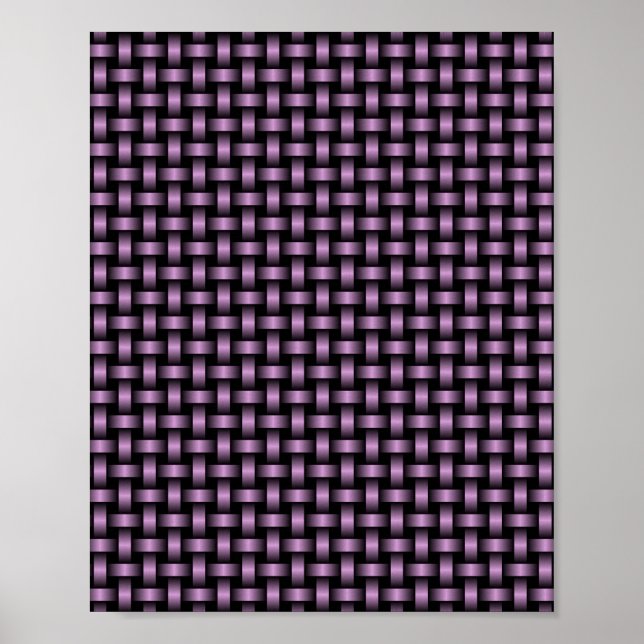 Purple Black Weave Pattern Poster (Front)