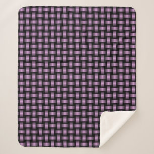 Purple Black Weave Pattern Sherpa Blanket