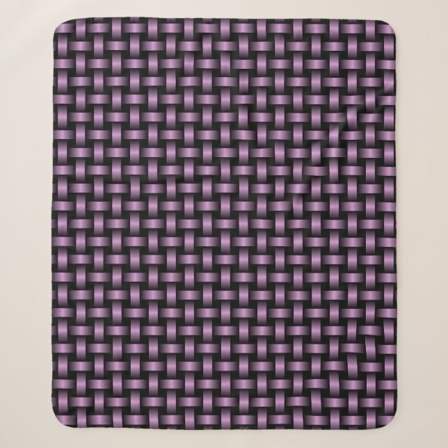 Purple Black Weave Pattern Sherpa Blanket (Front)