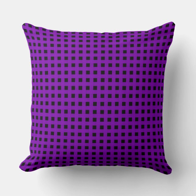 Purple Black Weave Pattern Throw Pillow (Front)