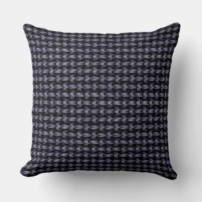 Purple Black Weave Pattern Throw Pillow (Front)