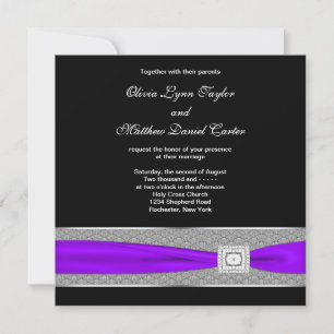 Purple Black Wedding Invitation