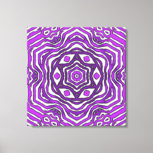Purple Black White Circle Pattern Design Canvas Print