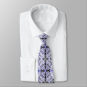 Purple Black White Curvy Abstract Repeat Pattern  Tie