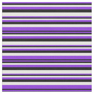 Purple, Black & White Lines Fabric
