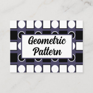 Purple Black White Square Circle Geometric Business Card