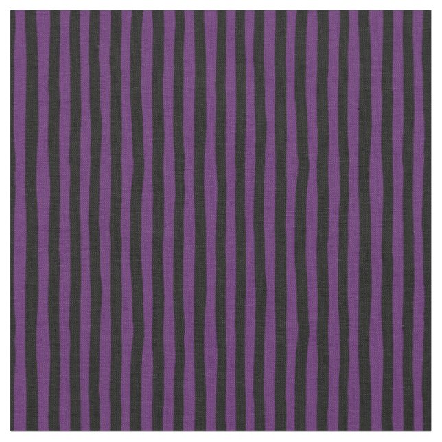 Purple & Black Wonky Stripes Fabric (Close Up)