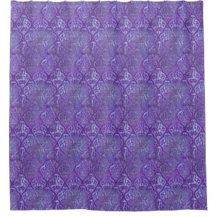 Purple Bleu Élégant Motif rideau de douche Vintage