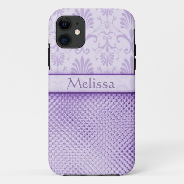 Purple Bling Effect Pattern  Personalized Case-Mate iPhone Case (Back)