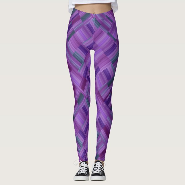 Purple Block Design Leggings (Front)