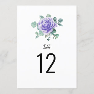 Purple Bloom Eucalyptus Botanical Table Number