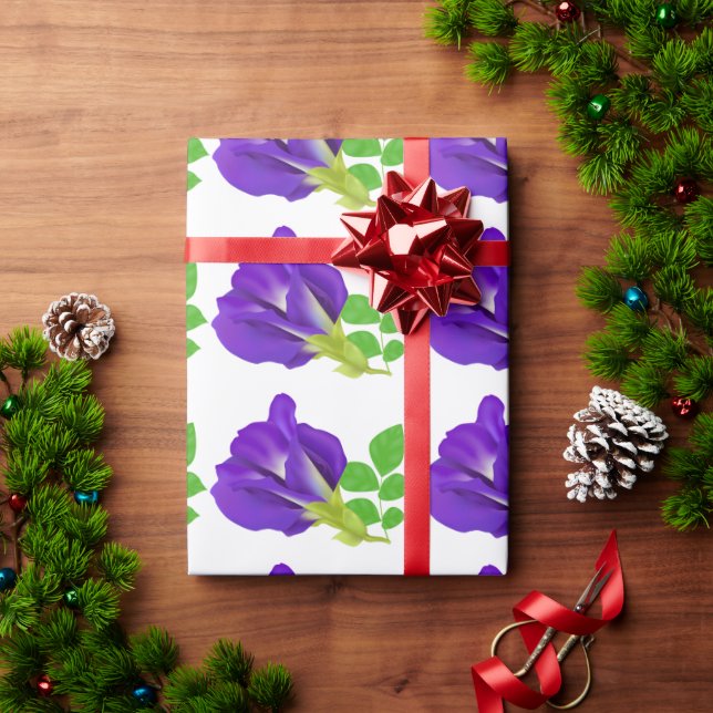 Purple Bloom Floral Gift Wrap (Holiday Gift)