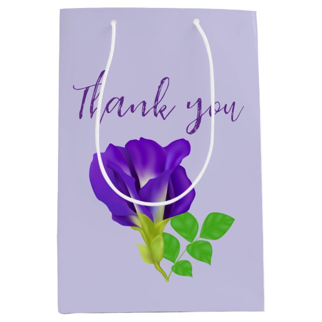 Purple Bloom Floral  Medium Gift Bag (Front)
