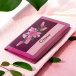 Purple Blooming Lily Sweet Heart Trifold Wallet<br><div class="desc">This illustration features a delicate pink heart,  a blooming lily and text that can be easily personalized.</div>