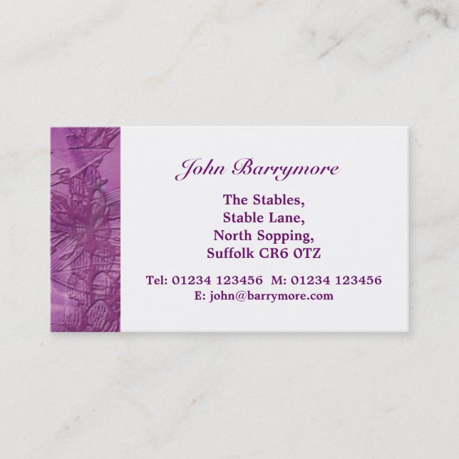 Purple Blooms Business Card (Front)