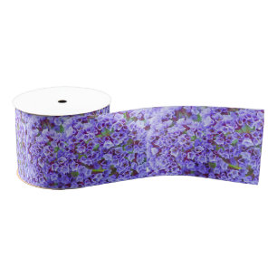 Purple Blooms in Spring Grosgrain Ribbon