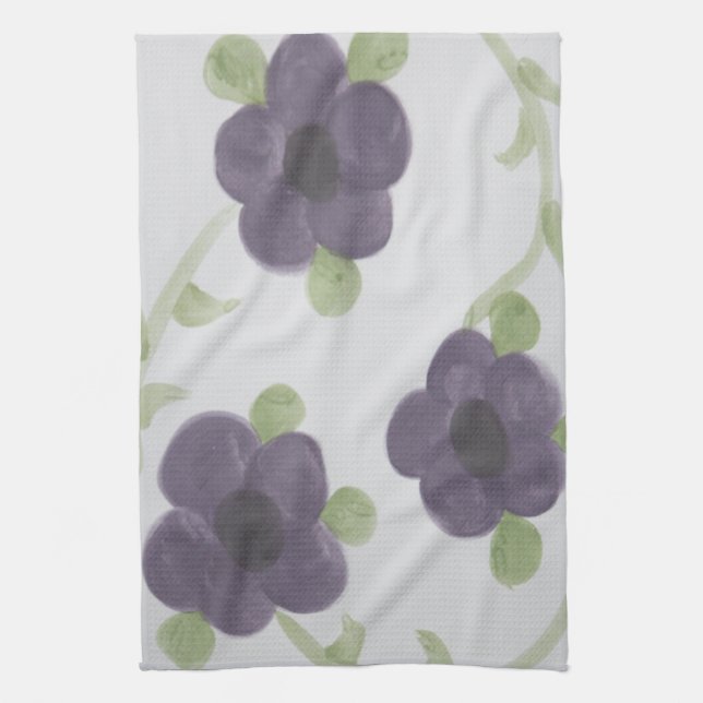 Purple Blooms Kitchen Towel (Vertical)