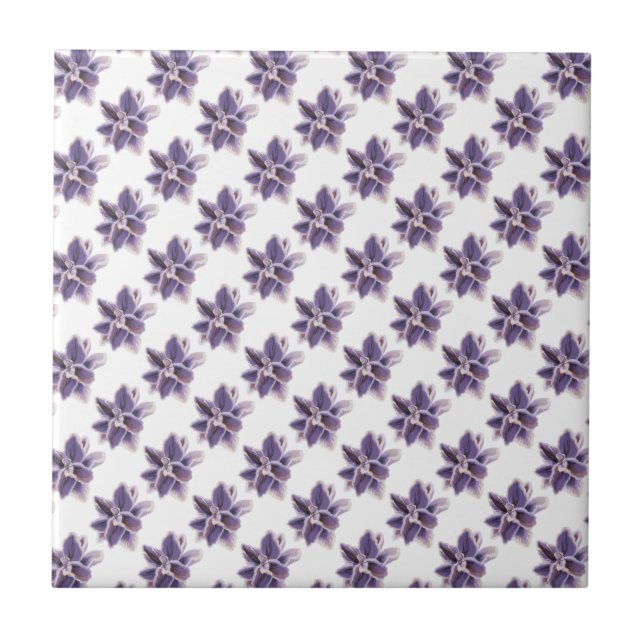 Purple blossom (4.25 x 4.25) small floral flower tile (Front)