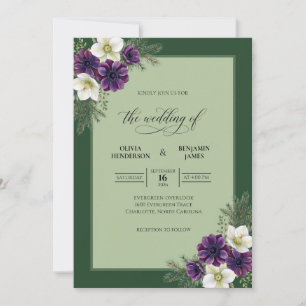 Purple Blossom Jade Wedding Invitation