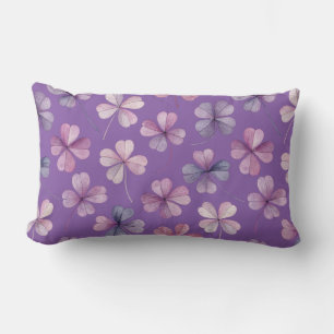Purple Blossom Lumbar Throw Pillow
