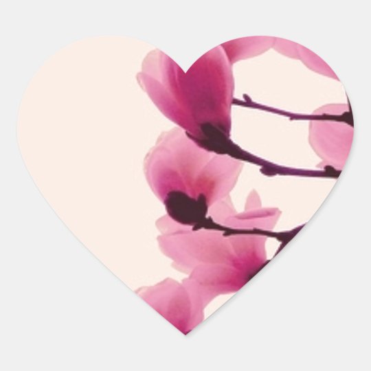 Purple Blossoms Heart Sticker