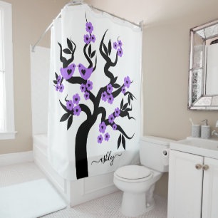 Purple blossoms Love birds sakura cherry tree
