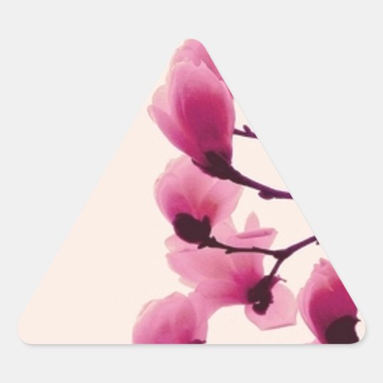 Purple Blossoms Triangle Sticker