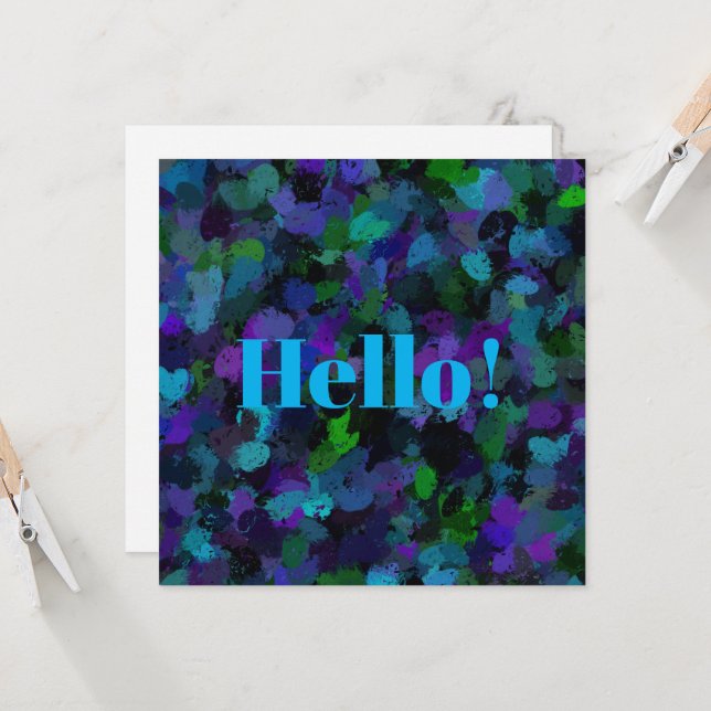 Purple, Blue and Black Abstract  Invitation (Front/Back In Situ)