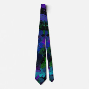 Purple, Blue and Black Abstract  Tie