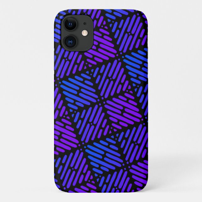 Purple, Blue and Black Line Pattern Case-Mate iPhone Case (Back)