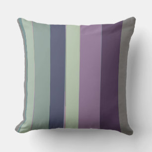 Purple, Blue and Green Abstract Stripes Throw Pillow