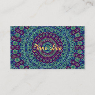 Purple, Blue and Green Mandala Business Card