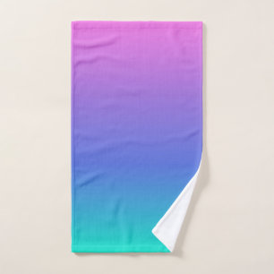Purple blue and green ombre background bath towel set