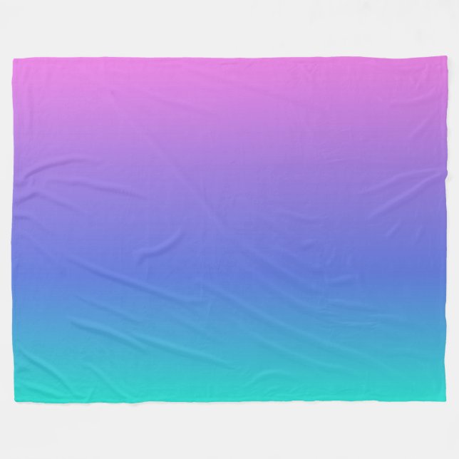 Purple blue and green ombre background fleece blanket (Front (Horizontal))