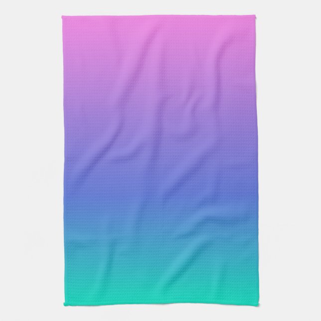 Purple blue and green ombre background kitchen towel (Vertical)