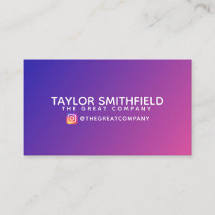 Purple Blue and Pink Color Gradient Business Card