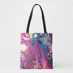 Purple, blue and pink Digital Modern Abstract     Tote Bag