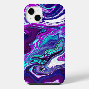 Purple, Blue and Teal Abstract Fluid Art iPhone 14 Plus Case