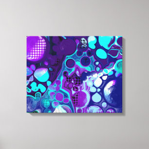 Purple, Blue and Teal Abstract Modern Art   Canvas Print