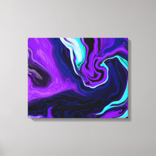 Purple, Blue and Teal Abstract Modern Art   Canvas Print