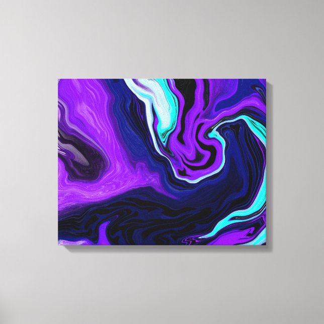 Purple, Blue and Teal Abstract Modern Art   Canvas Print (Front)