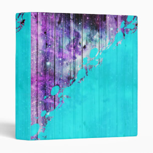 Purple, Blue,and Teal Wood Planks & Paint Splatter Binder