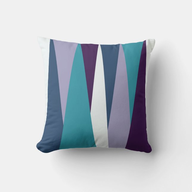 purple blue and white    throw pillow (Front)