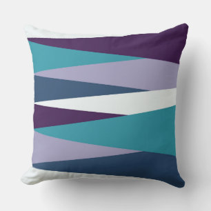 purple blue and white    throw pillow