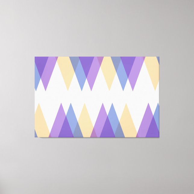 Purple, blue and yellow triangles canvas print (Front)