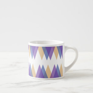 Purple, blue and yellow triangles espresso cup